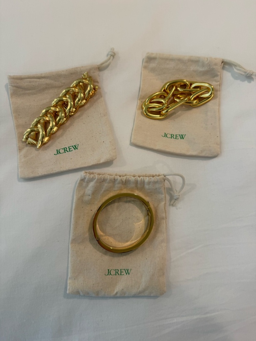 J.Crew Gold Tone Chunky Bracelet & Bangle Set